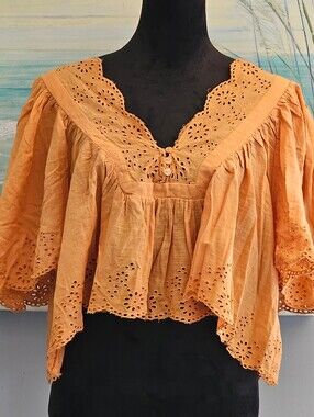 Free People Costa Eyelet Top